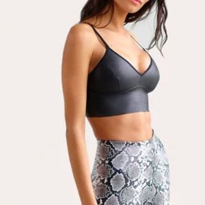 Commando Faux Leather Longline Bralette